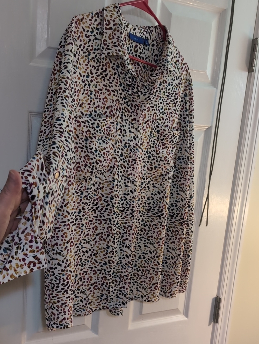 Apt. 9 Multicolor Leopard Print Blazer Jacket - White Base
